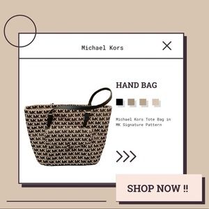 Michael Kors tote bag/ handbag MK signature pattern dimensions: 14.5”W x 10.5”L